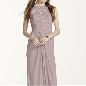 David’s Bridal sleeveless dress with corded lace